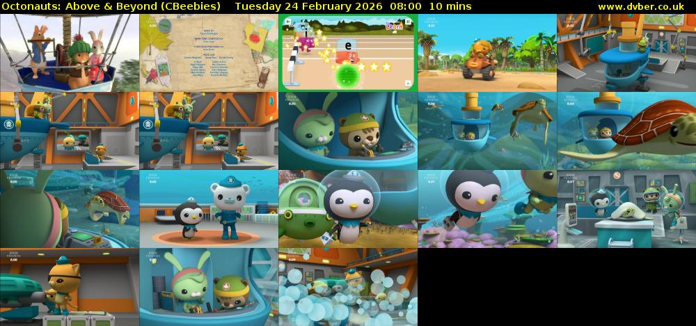 Octonauts: Above & Beyond (CBeebies) Tuesday 24 February 2026 08:00 - 08:10
