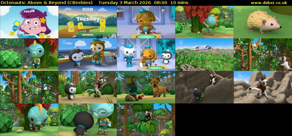 Octonauts: Above & Beyond (CBeebies) Tuesday 3 March 2026 08:00 - 08:10