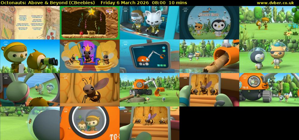Octonauts: Above & Beyond (CBeebies) Friday 6 March 2026 08:00 - 08:10