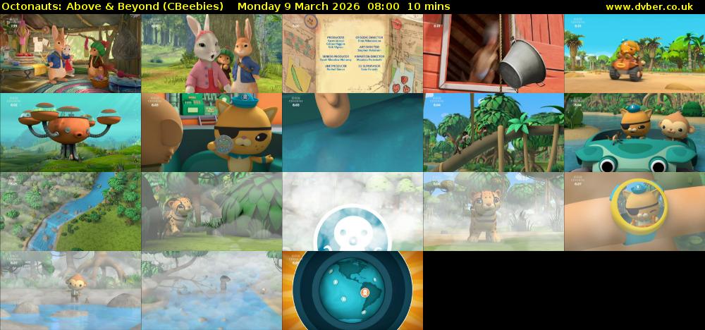 Octonauts: Above & Beyond (CBeebies) Monday 9 March 2026 08:00 - 08:10