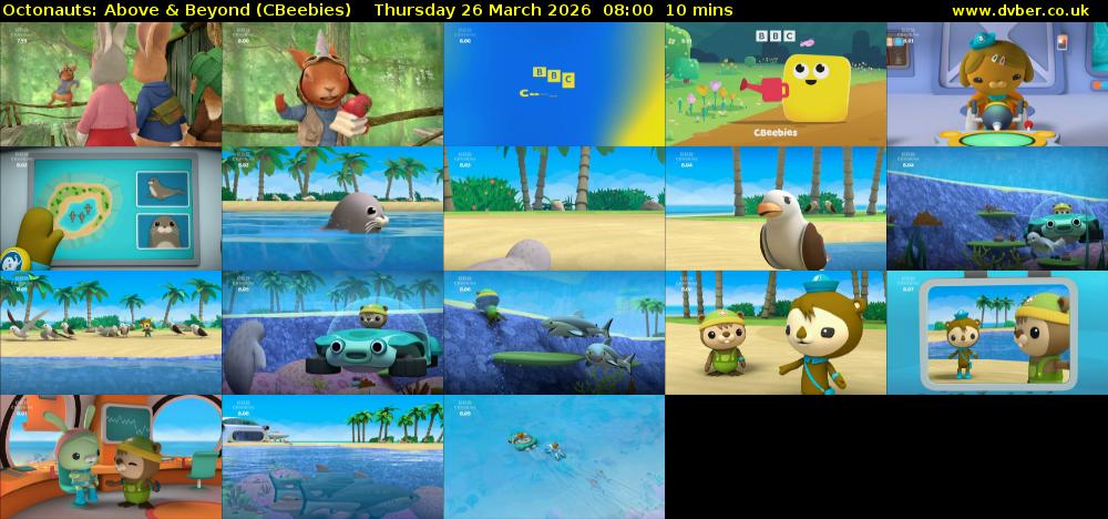 Octonauts: Above & Beyond (CBeebies) Thursday 26 March 2026 08:00 - 08:10