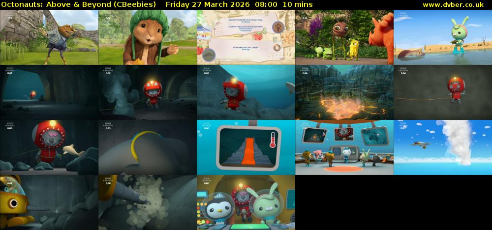 Octonauts: Above & Beyond (CBeebies) Friday 27 March 2026 08:00 - 08:10