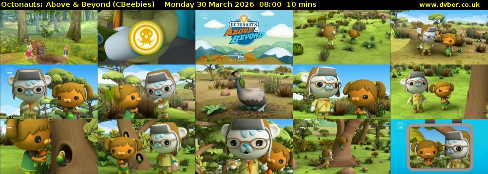 Octonauts: Above & Beyond (CBeebies) Monday 30 March 2026 08:00 - 08:10