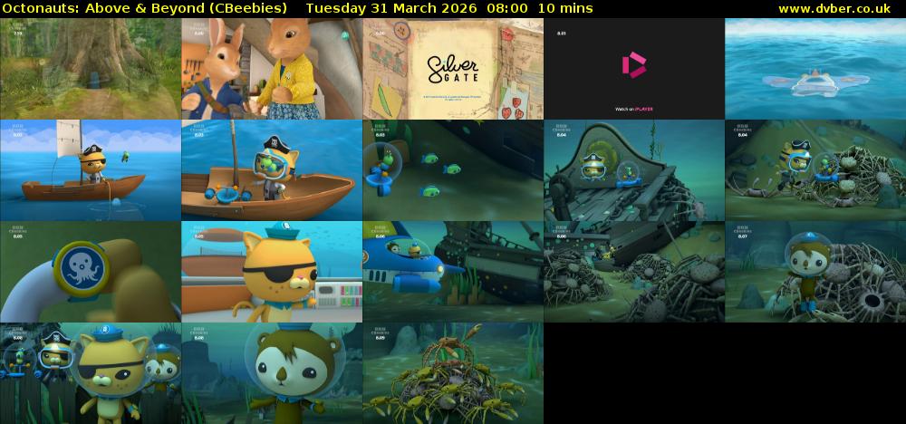 Octonauts: Above & Beyond (CBeebies) Tuesday 31 March 2026 08:00 - 08:10