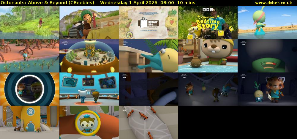Octonauts: Above & Beyond (CBeebies) Wednesday 1 April 2026 08:00 - 08:10