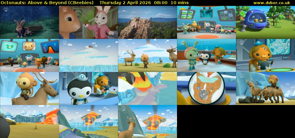 Octonauts: Above & Beyond (CBeebies) Thursday 2 April 2026 08:00 - 08:10