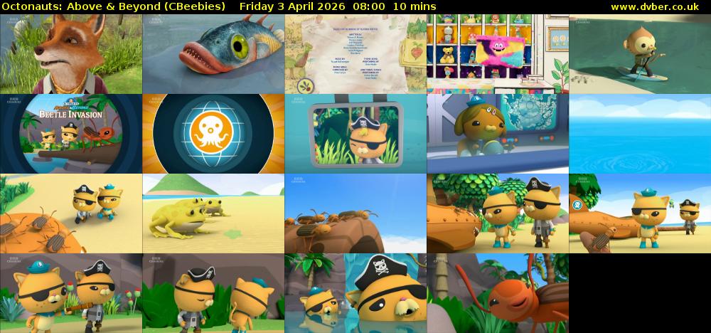 Octonauts: Above & Beyond (CBeebies) Friday 3 April 2026 08:00 - 08:10