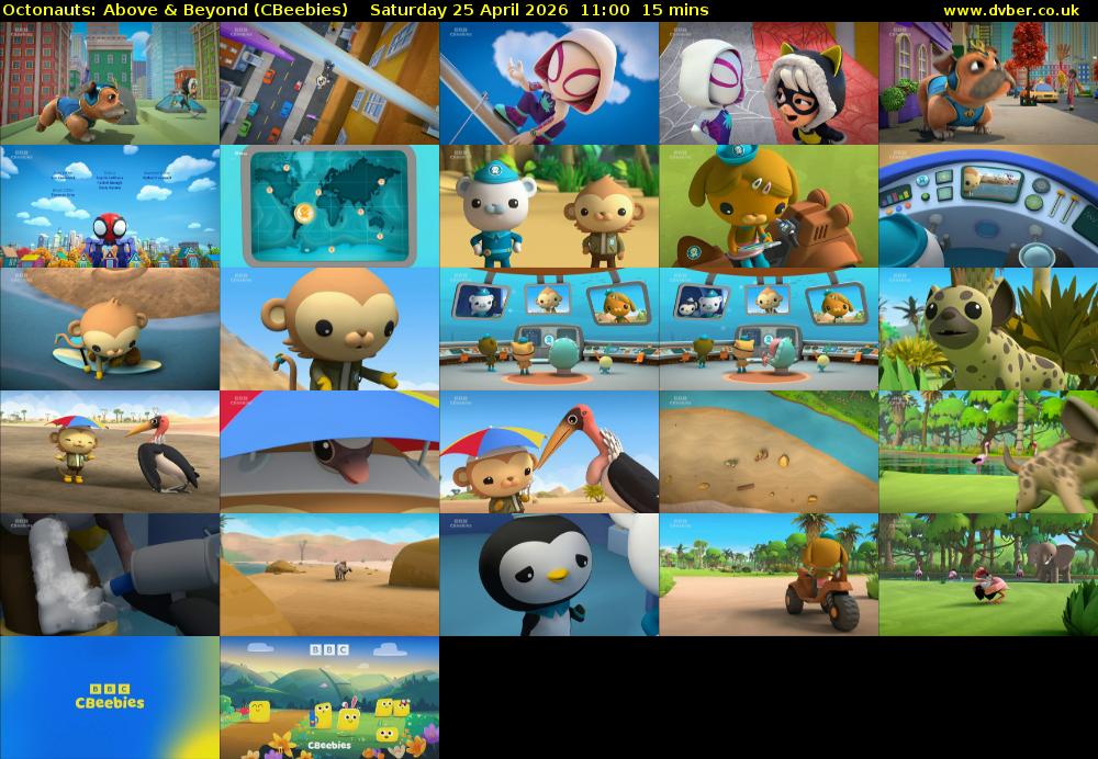 Octonauts: Above & Beyond (CBeebies) Saturday 25 April 2026 11:00 - 11:15