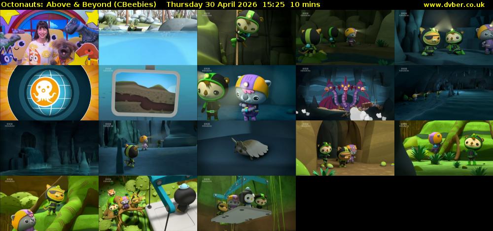 Octonauts: Above & Beyond (CBeebies) Thursday 30 April 2026 15:25 - 15:35