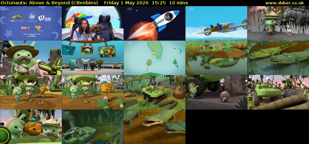Octonauts: Above & Beyond (CBeebies) Friday 1 May 2026 15:25 - 15:35