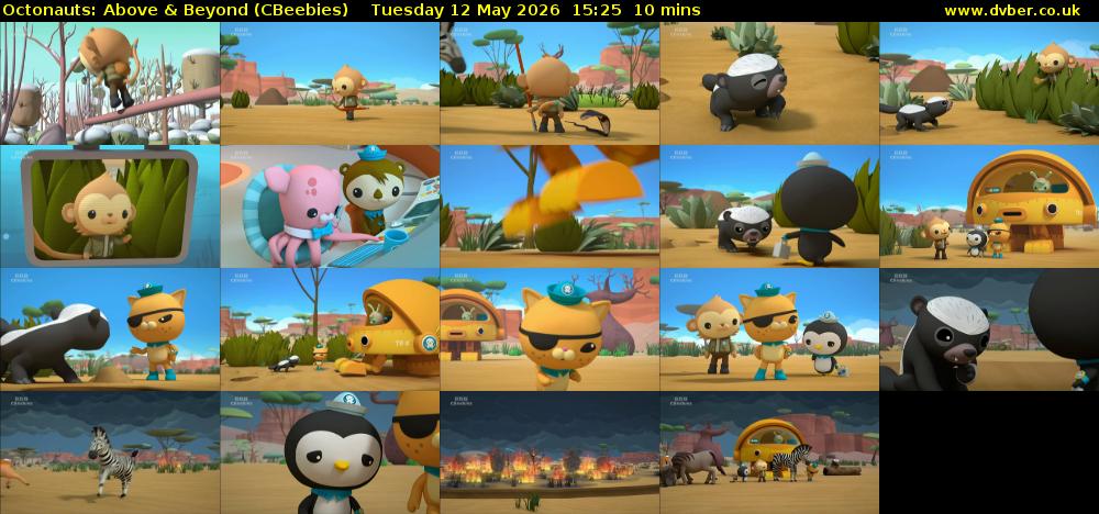 Octonauts: Above & Beyond (CBeebies) Tuesday 12 May 2026 15:25 - 15:35