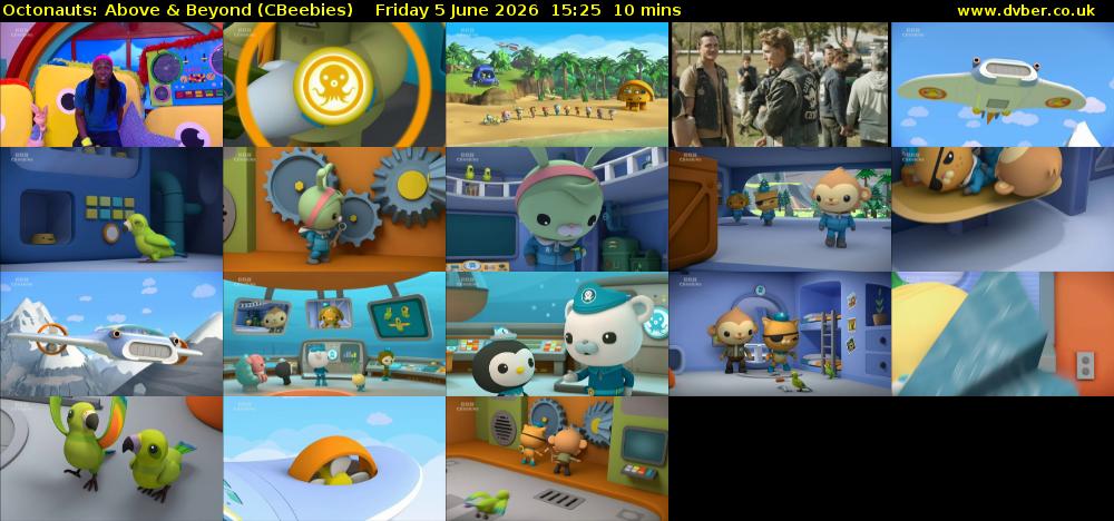 Octonauts: Above & Beyond (CBeebies) Friday 5 June 2026 15:25 - 15:35