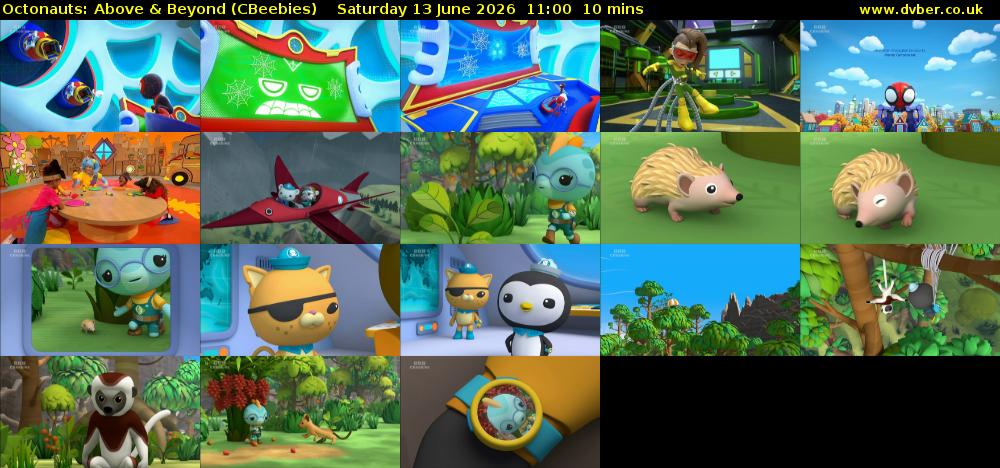 Octonauts: Above & Beyond (CBeebies) Saturday 13 June 2026 11:00 - 11:10