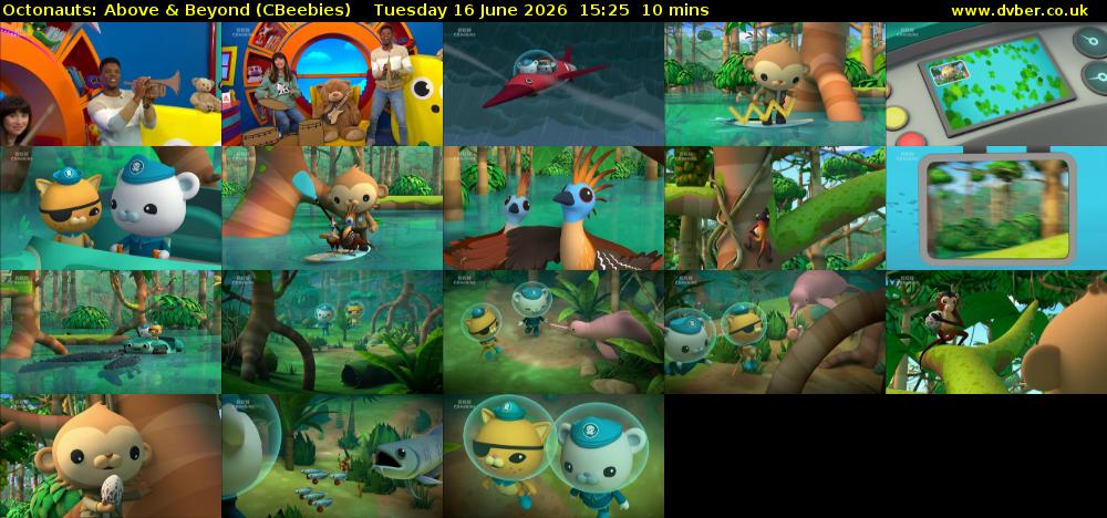 Octonauts: Above & Beyond (CBeebies) Tuesday 16 June 2026 15:25 - 15:35
