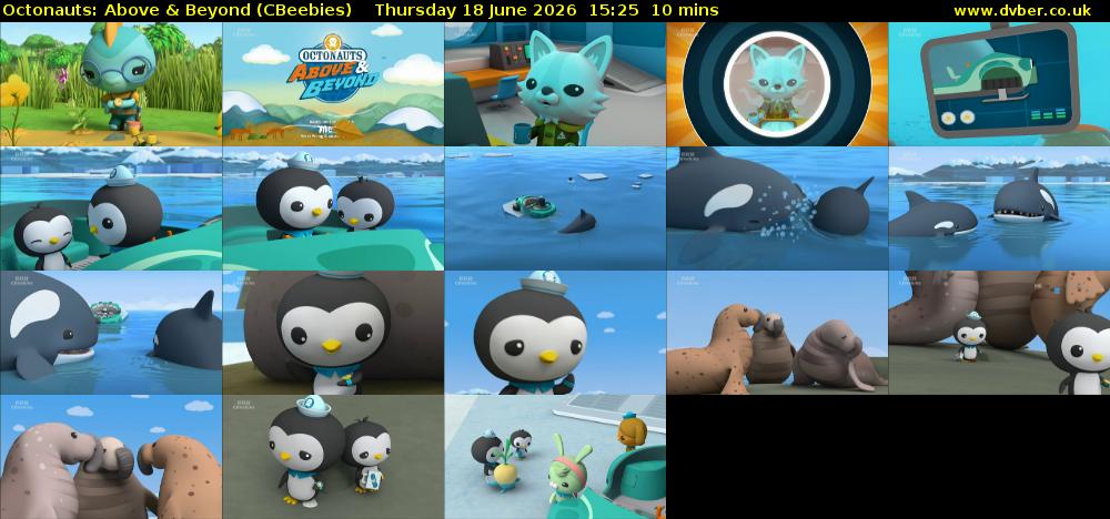 Octonauts: Above & Beyond (CBeebies) Thursday 18 June 2026 15:25 - 15:35