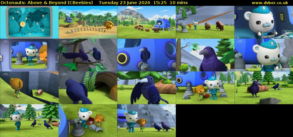 Octonauts: Above & Beyond (CBeebies) Tuesday 23 June 2026 15:25 - 15:35