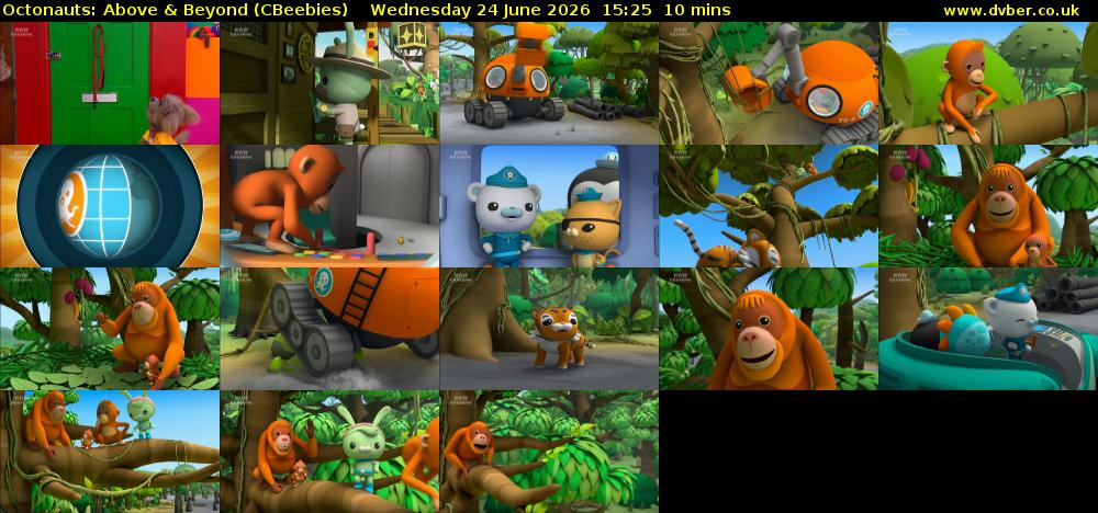 Octonauts: Above & Beyond (CBeebies) Wednesday 24 June 2026 15:25 - 15:35