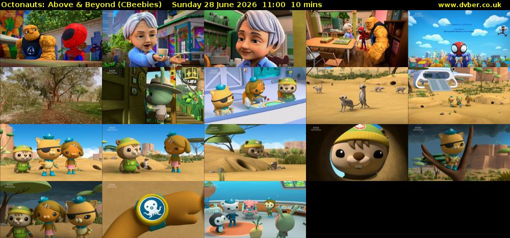 Octonauts: Above & Beyond (CBeebies) Sunday 28 June 2026 11:00 - 11:10