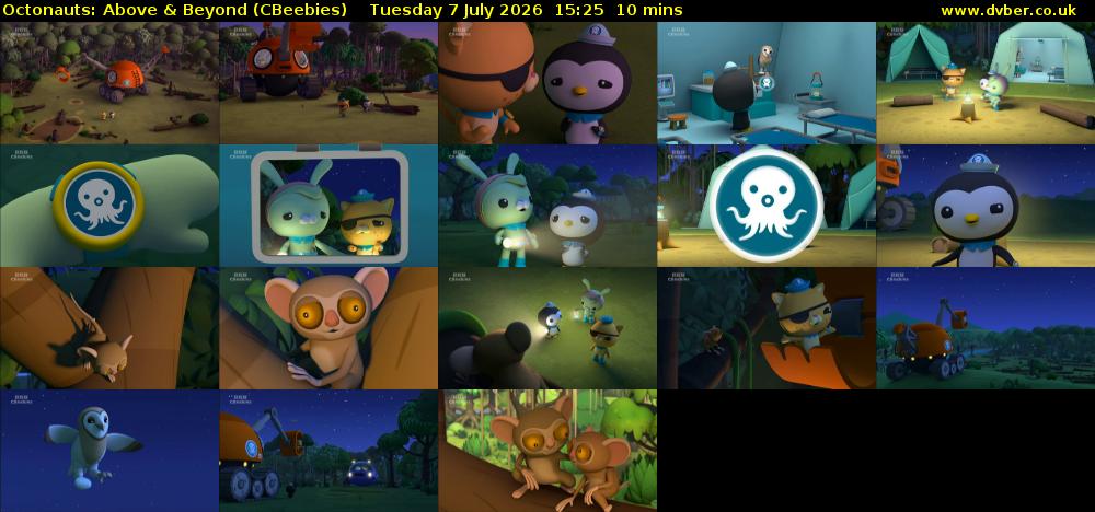 Octonauts: Above & Beyond (CBeebies) Tuesday 7 July 2026 15:25 - 15:35