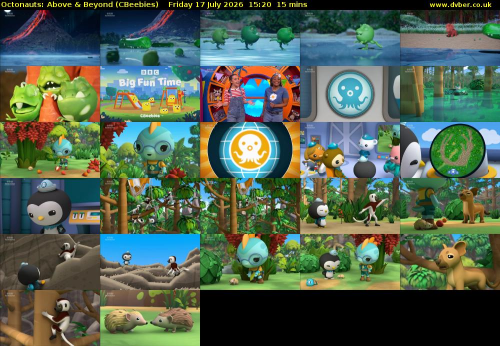 Octonauts: Above & Beyond (CBeebies) Friday 17 July 2026 15:20 - 15:35