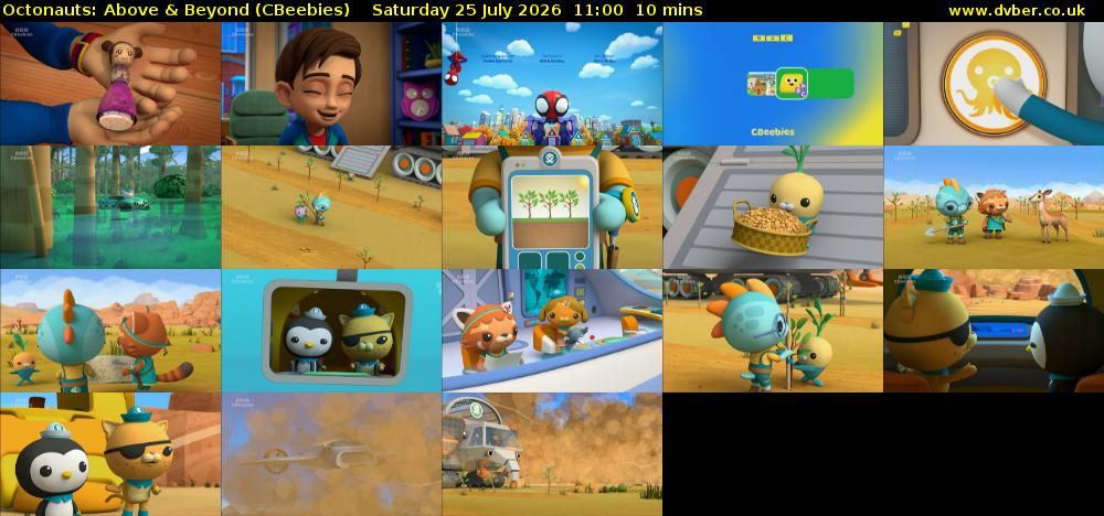 Octonauts: Above & Beyond (CBeebies) Saturday 25 July 2026 11:00 - 11:10