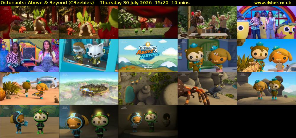 Octonauts: Above & Beyond (CBeebies) Thursday 30 July 2026 15:20 - 15:30