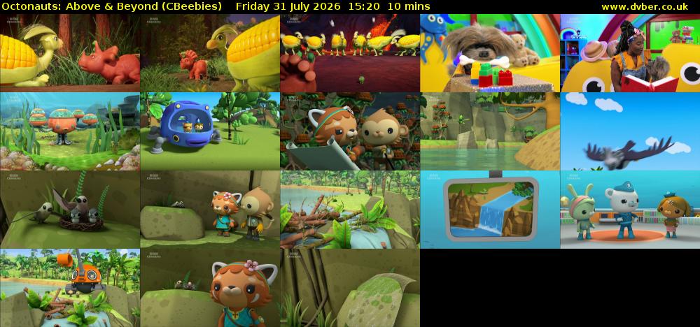Octonauts: Above & Beyond (CBeebies) Friday 31 July 2026 15:20 - 15:30