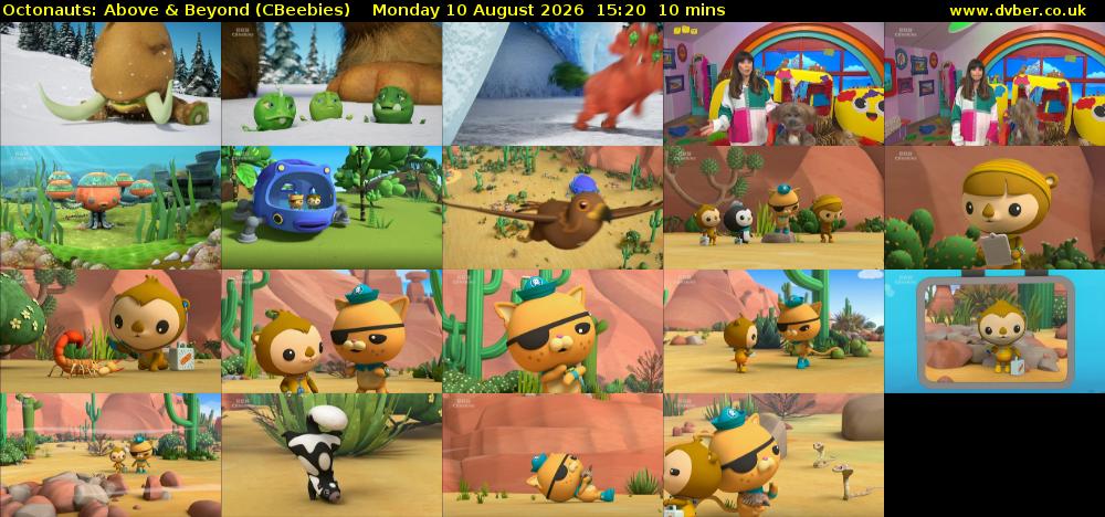 Octonauts: Above & Beyond (CBeebies) Monday 10 August 2026 15:20 - 15:30
