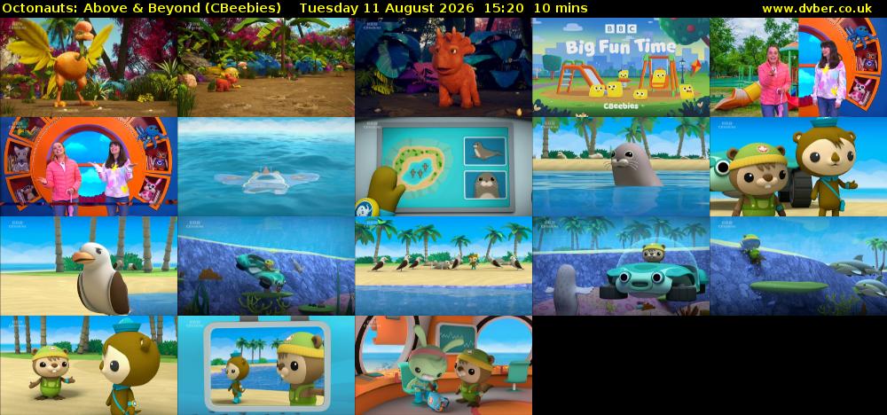 Octonauts: Above & Beyond (CBeebies) Tuesday 11 August 2026 15:20 - 15:30