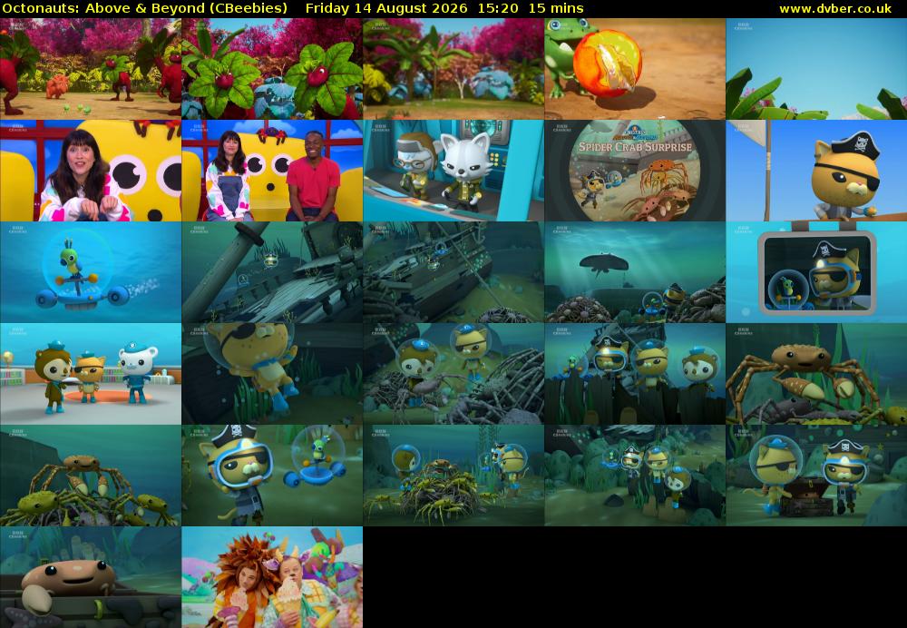 Octonauts: Above & Beyond (CBeebies) Friday 14 August 2026 15:20 - 15:35