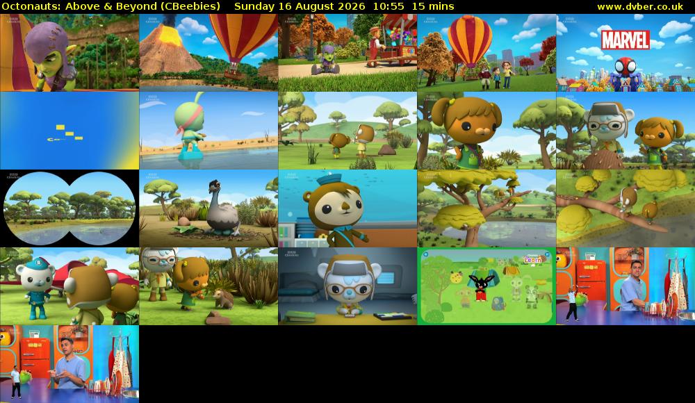 Octonauts: Above & Beyond (CBeebies) Sunday 16 August 2026 10:55 - 11:10