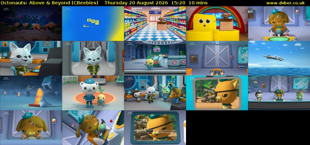 Octonauts: Above & Beyond (CBeebies) Thursday 20 August 2026 15:20 - 15:30