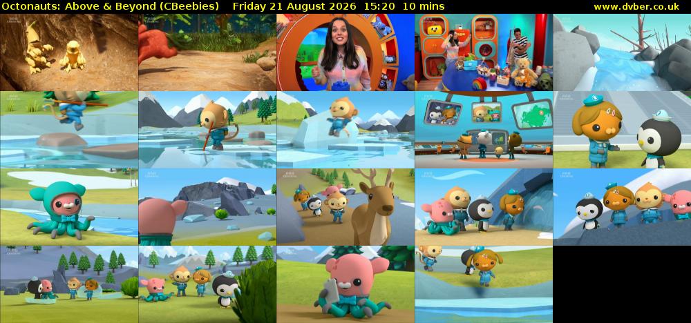 Octonauts: Above & Beyond (CBeebies) Friday 21 August 2026 15:20 - 15:30