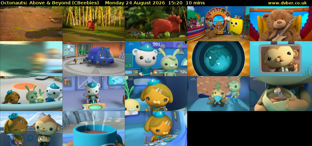 Octonauts: Above & Beyond (CBeebies) Monday 24 August 2026 15:20 - 15:30