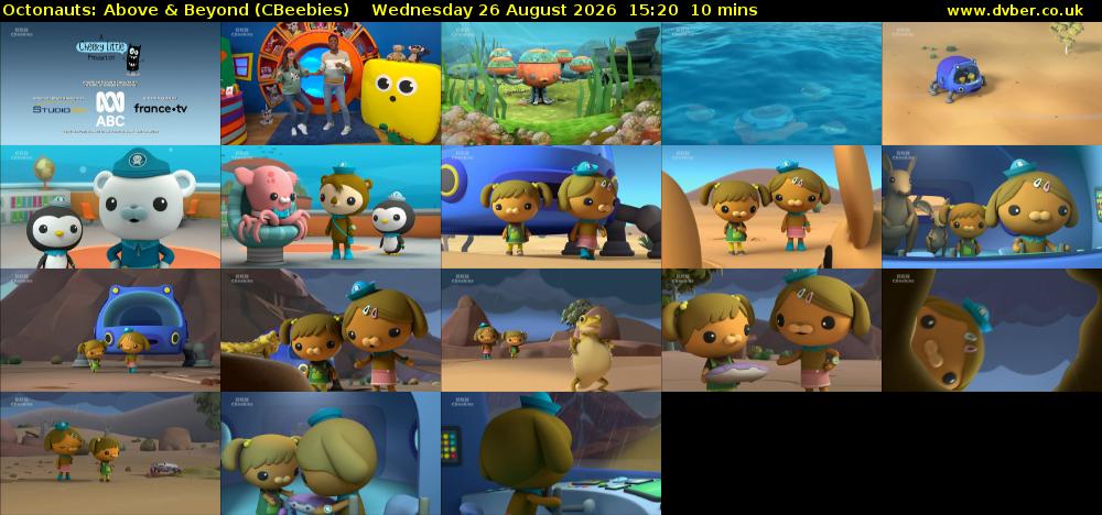 Octonauts: Above & Beyond (CBeebies) Wednesday 26 August 2026 15:20 - 15:30