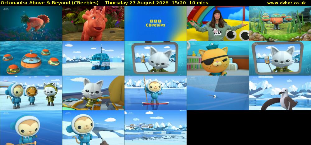 Octonauts: Above & Beyond (CBeebies) Thursday 27 August 2026 15:20 - 15:30