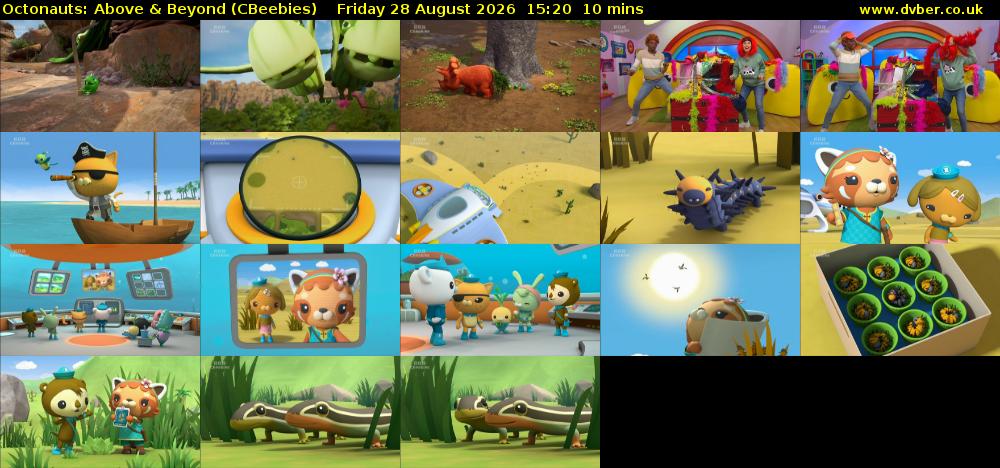 Octonauts: Above & Beyond (CBeebies) Friday 28 August 2026 15:20 - 15:30