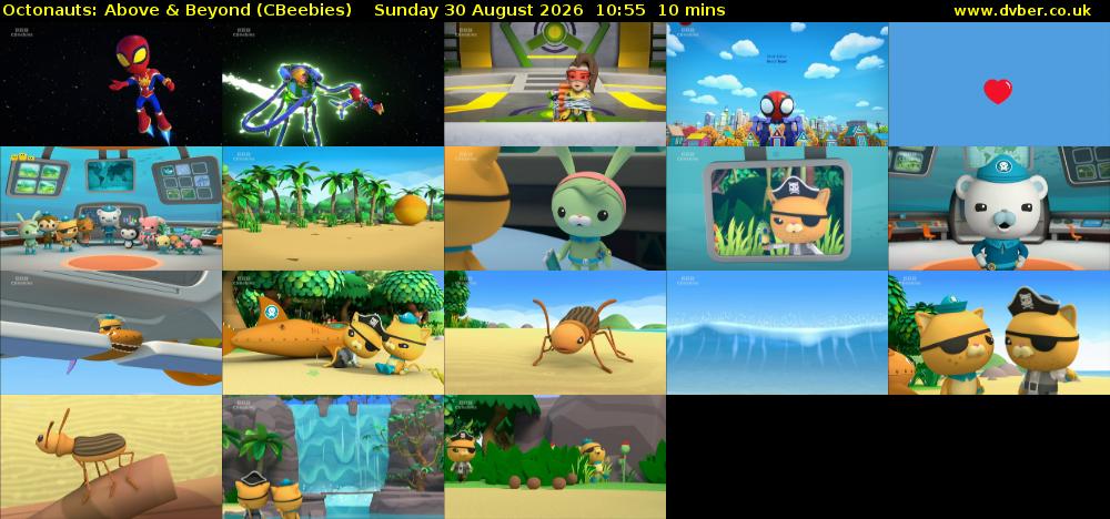 Octonauts: Above & Beyond (CBeebies) Sunday 30 August 2026 10:55 - 11:05