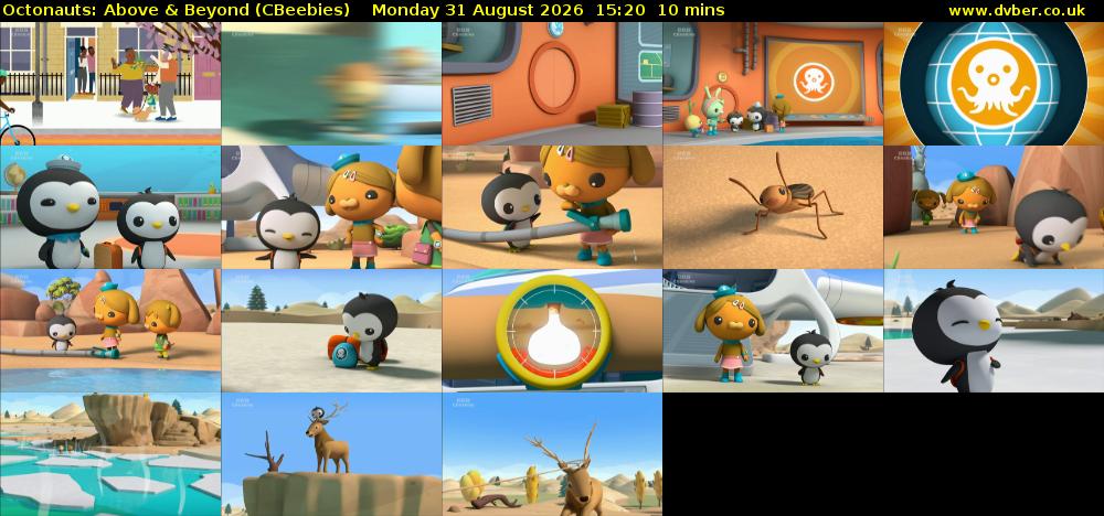 Octonauts: Above & Beyond (CBeebies) Monday 31 August 2026 15:20 - 15:30