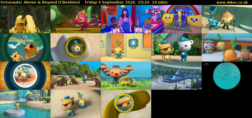 Octonauts: Above & Beyond (CBeebies) Friday 4 September 2026 15:20 - 15:30