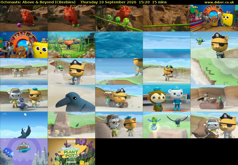 Octonauts: Above & Beyond (CBeebies) Thursday 10 September 2026 15:20 - 15:35