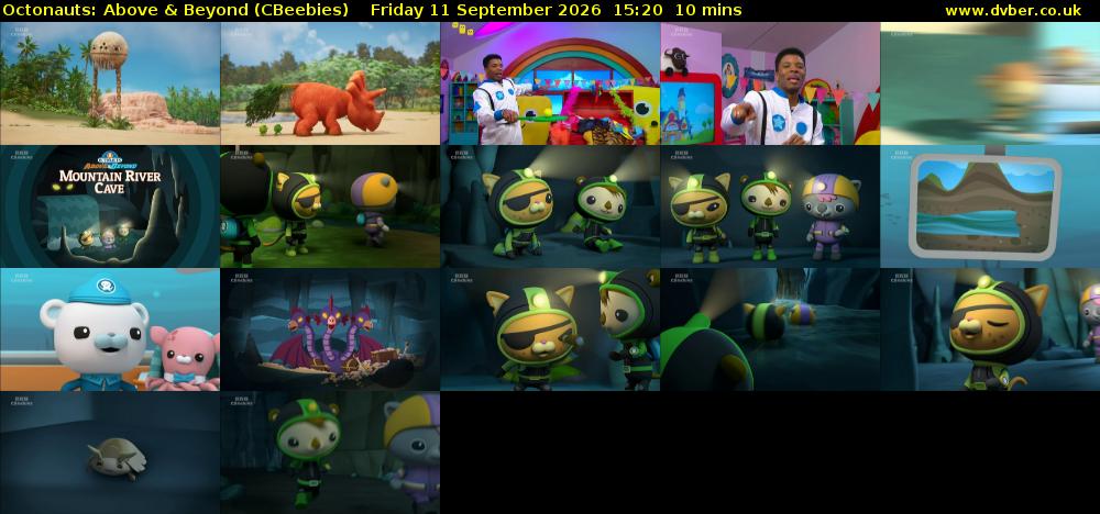 Octonauts: Above & Beyond (CBeebies) Friday 11 September 2026 15:20 - 15:30