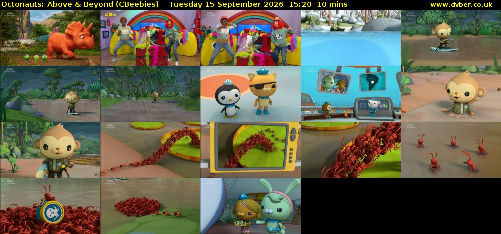 Octonauts: Above & Beyond (CBeebies) Tuesday 15 September 2026 15:20 - 15:30