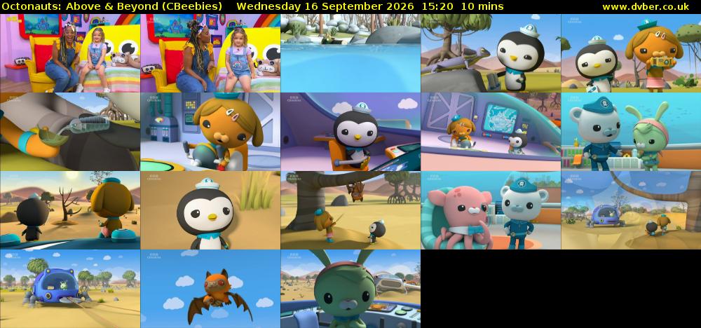 Octonauts: Above & Beyond (CBeebies) Wednesday 16 September 2026 15:20 - 15:30