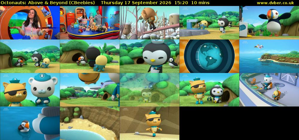 Octonauts: Above & Beyond (CBeebies) Thursday 17 September 2026 15:20 - 15:30