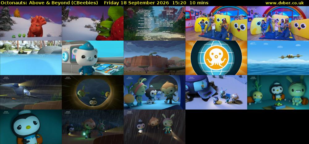 Octonauts: Above & Beyond (CBeebies) Friday 18 September 2026 15:20 - 15:30