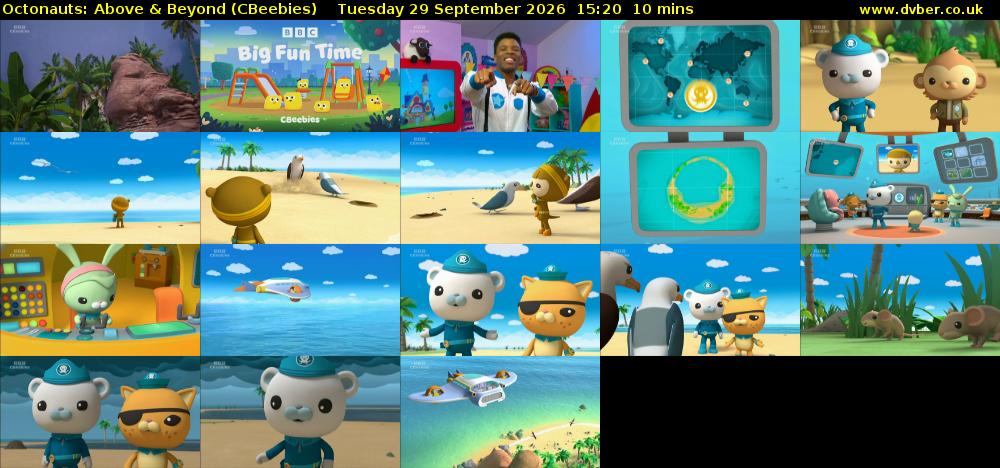Octonauts: Above & Beyond (CBeebies) Tuesday 29 September 2026 15:20 - 15:30