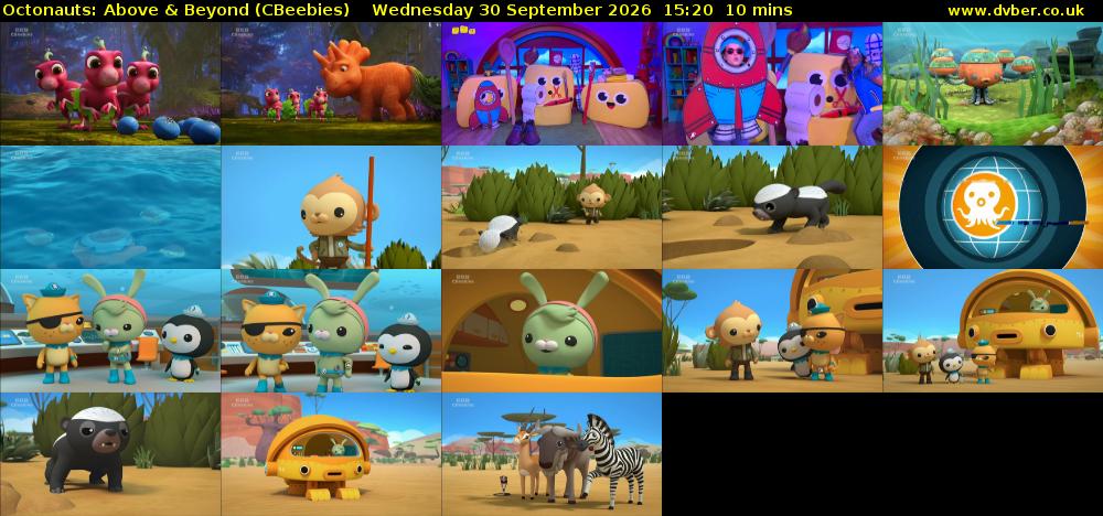 Octonauts: Above & Beyond (CBeebies) Wednesday 30 September 2026 15:20 - 15:30