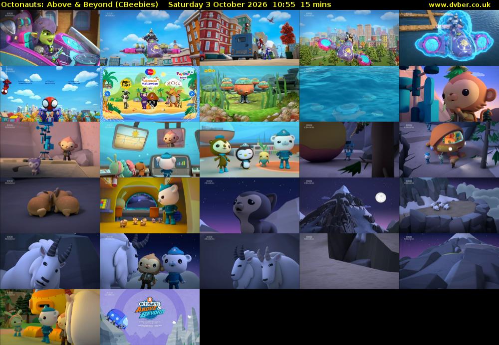 Octonauts: Above & Beyond (CBeebies) Saturday 3 October 2026 10:55 - 11:10