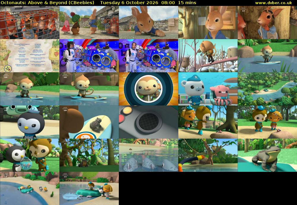 Octonauts: Above & Beyond (CBeebies) Tuesday 6 October 2026 08:00 - 08:15